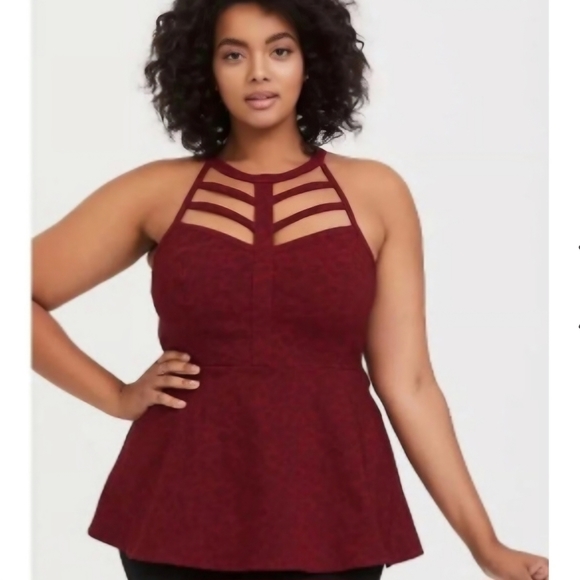 torrid Tops - Torrid Red Leo Print Bangel Top Size 5= NWT